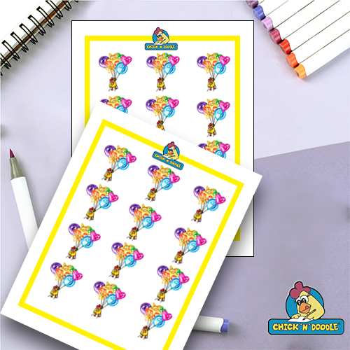 Balloon Chick Vinyl Sticker