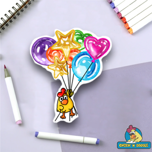 Balloon Chick Vinyl Sticker
