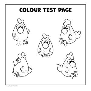coloring cozy cuties test page
