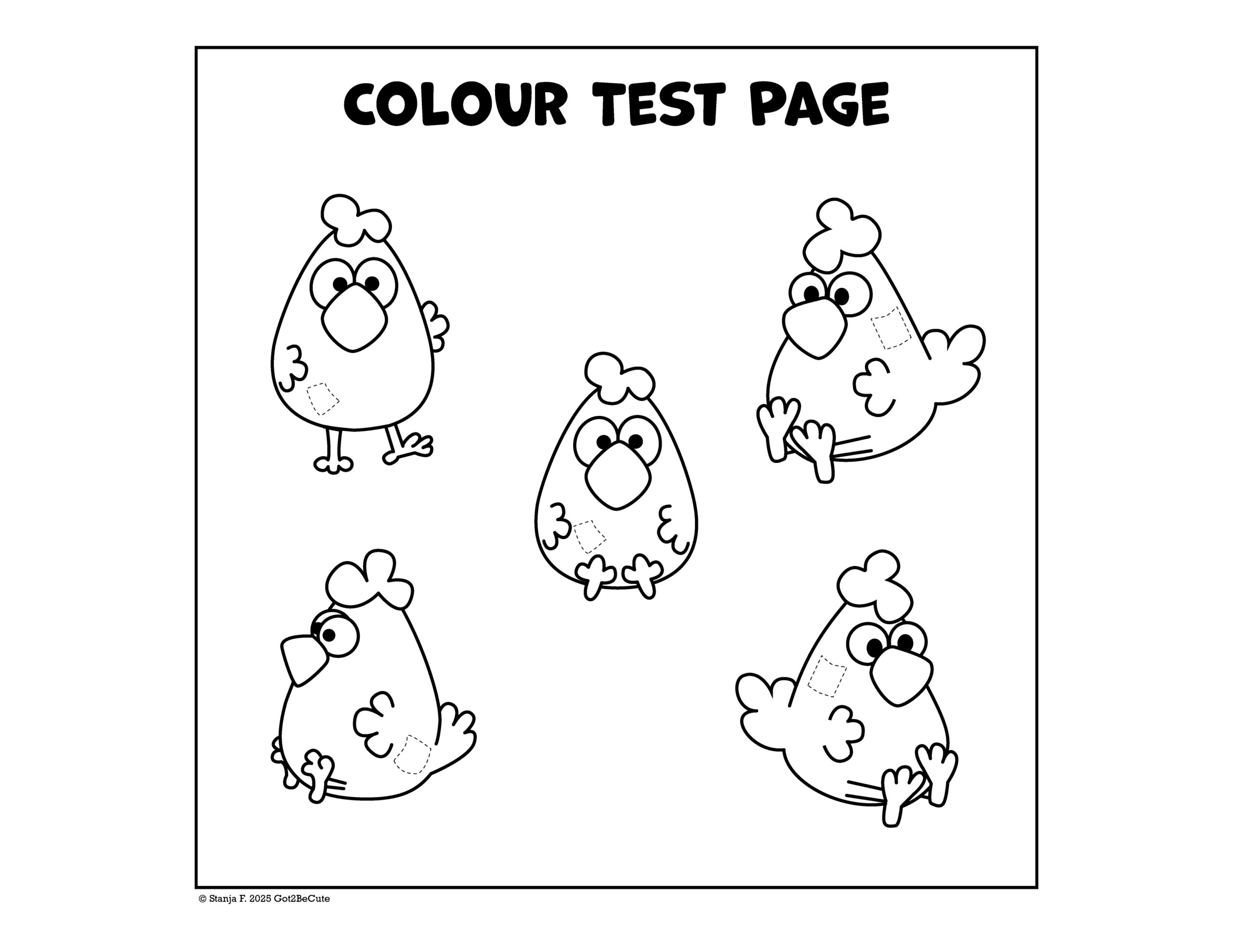 coloring cozy cuties test page