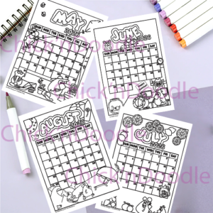 Cute and Colorable 2026 Monthly Planner Digital Pages for download - Image 3