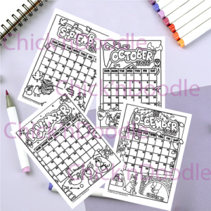 Cute and Colorable 2026 Monthly Planner Digital Pages for download - Image 4