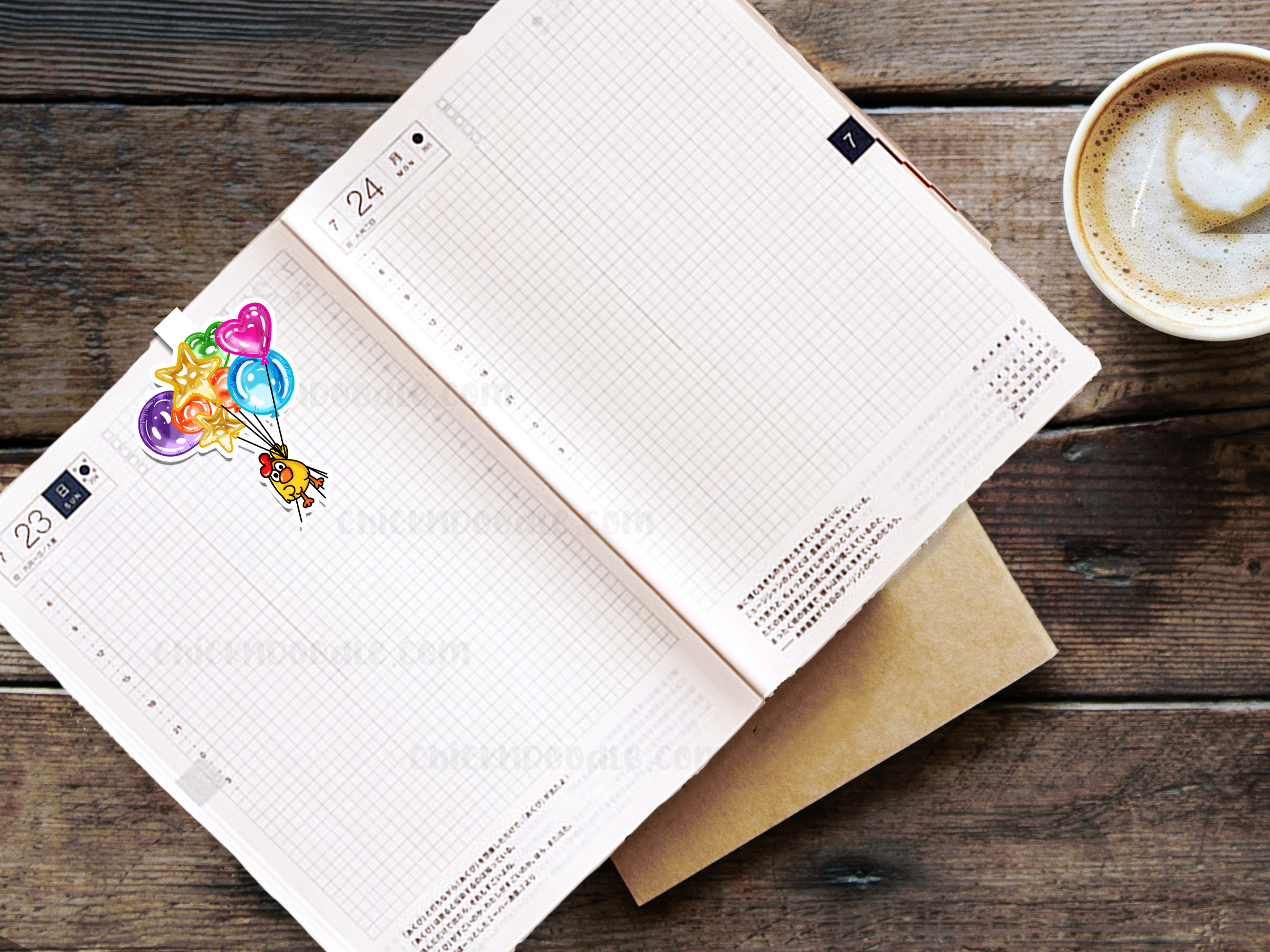 Colorful bookmark chicken