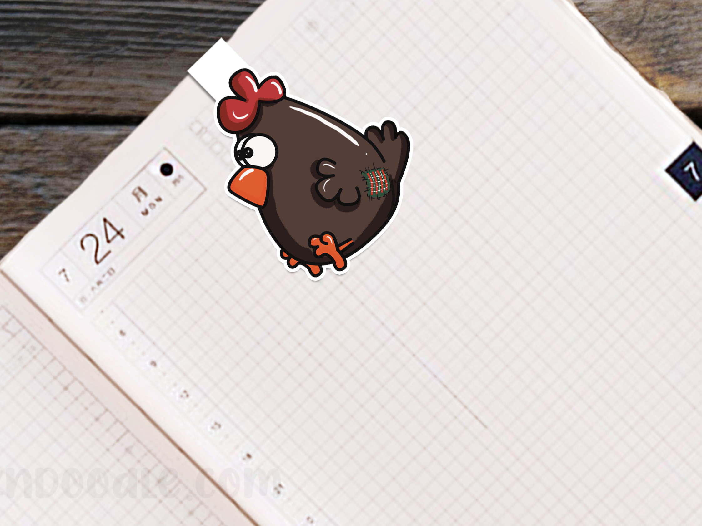 Original Handmade Little Brown Hen Bookmark