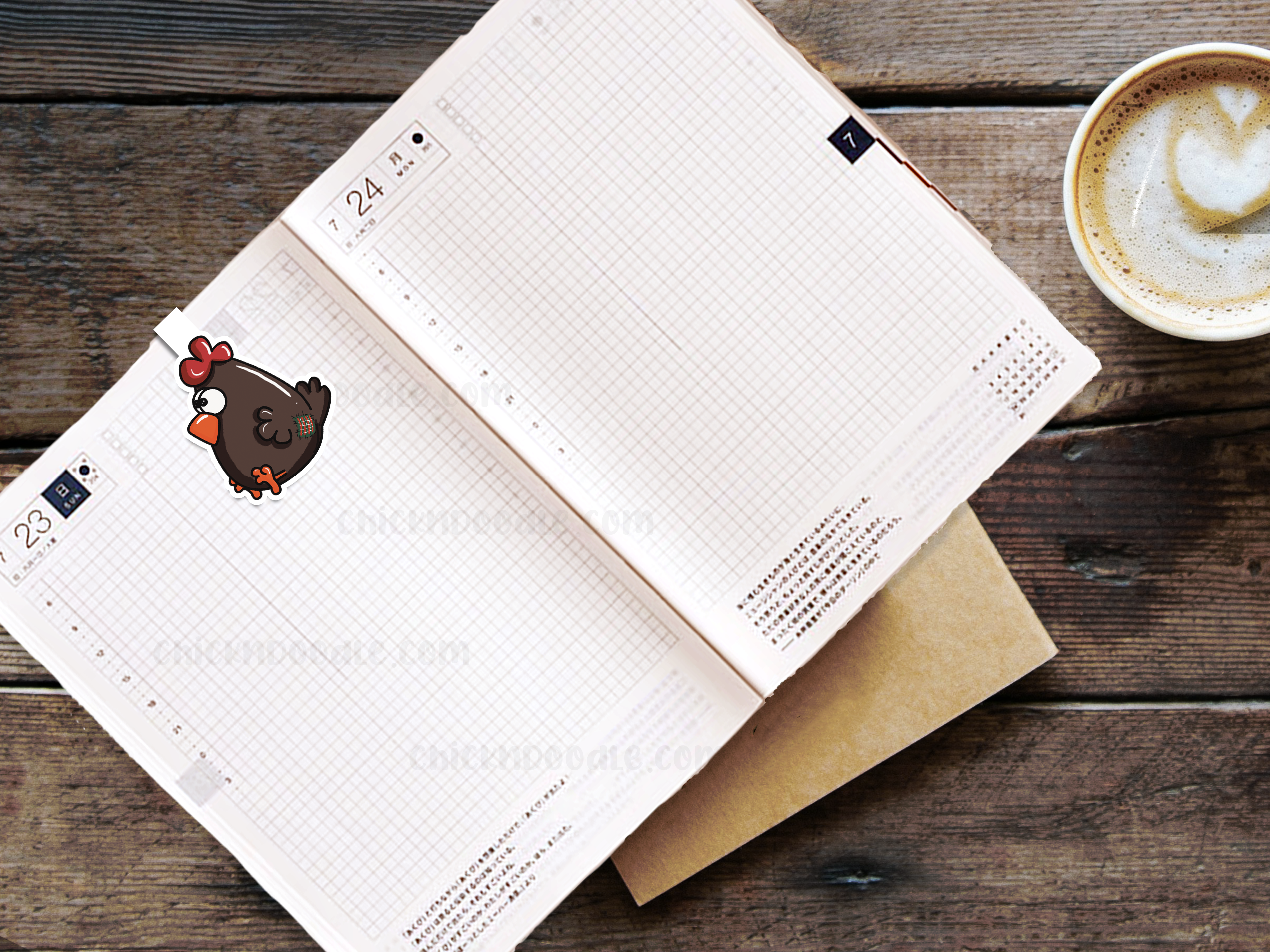Original Handmade Little Brown Hen Bookmark