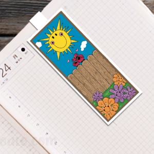 Original Handmade Lovebirds Bookmark