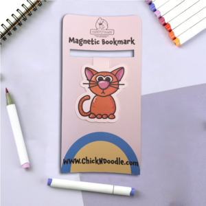 Funny and Original Handcrafted Orange Cat Magnetic Bookmark is a great gift under $10 or a stocking stuffer, suitable for everyone on your list!