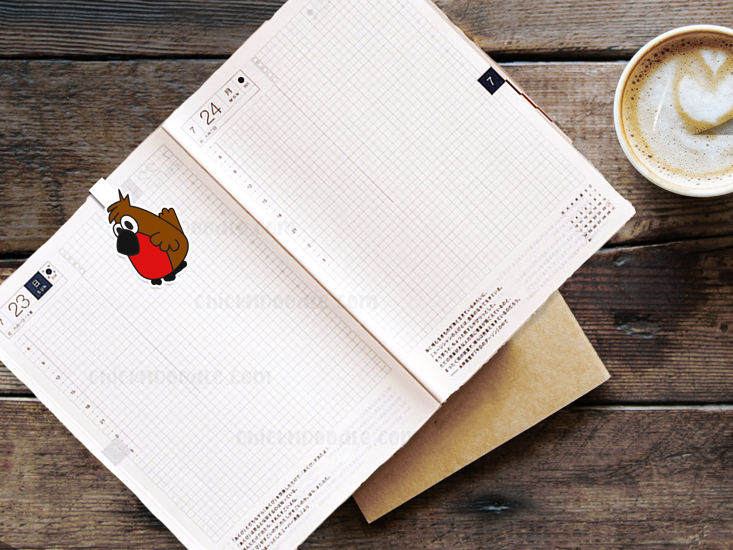 Original Handmade Little Red Robin Bookmark
