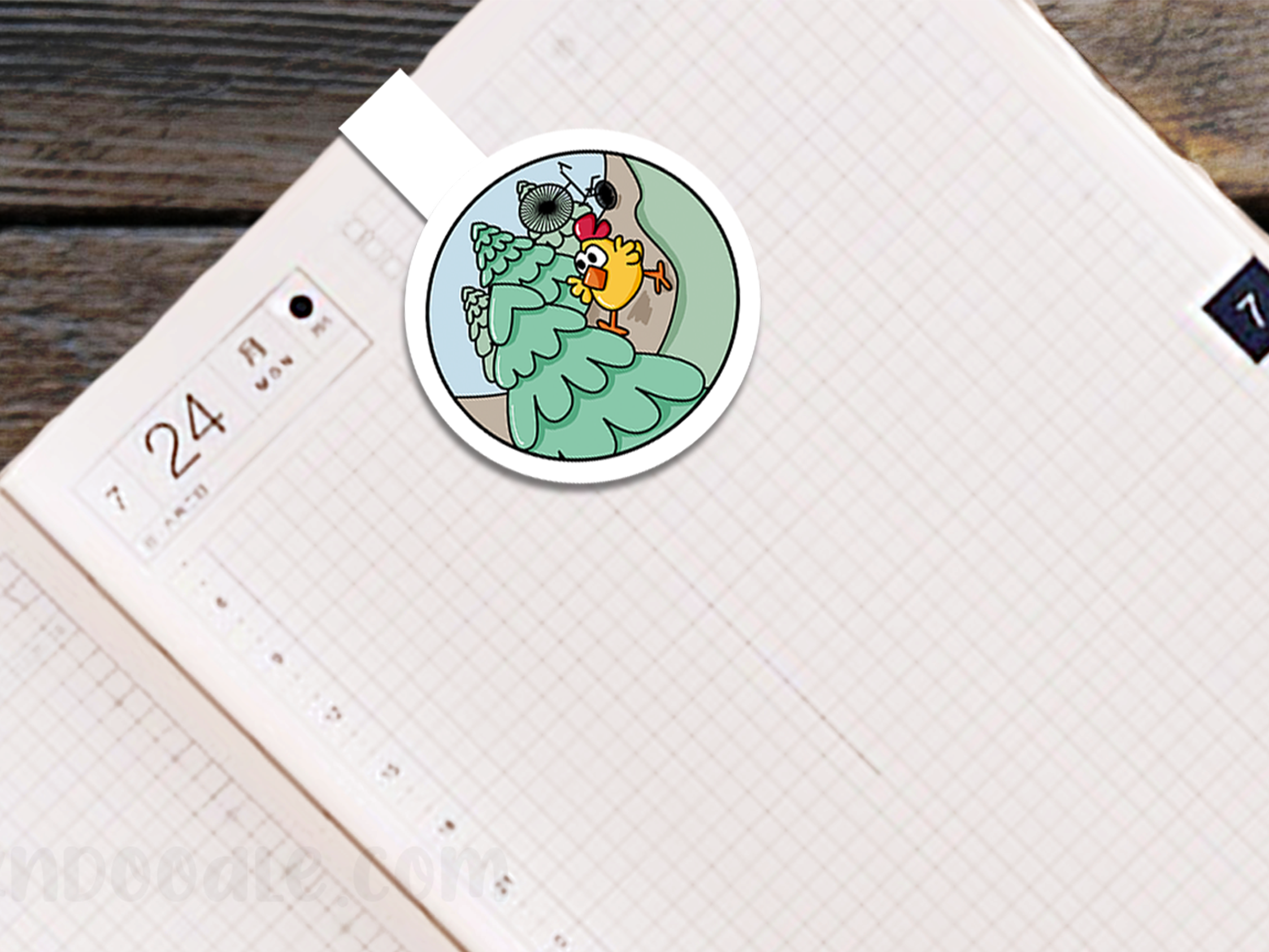 Original Handmade Hen on the Run Bookmark
