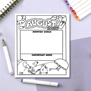 Handmade Monthly Goals Stickers for Planners and Journals - Digital Download for coloring - Image 2
