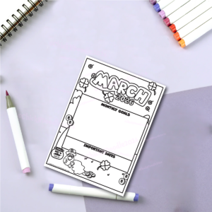 Handmade Monthly Goals Stickers for Planners and Journals - Digital Download for coloring - Image 6