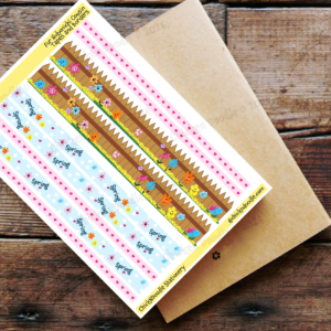 Spring-themed decorative border stickers for journals,. planners and scrapbooks