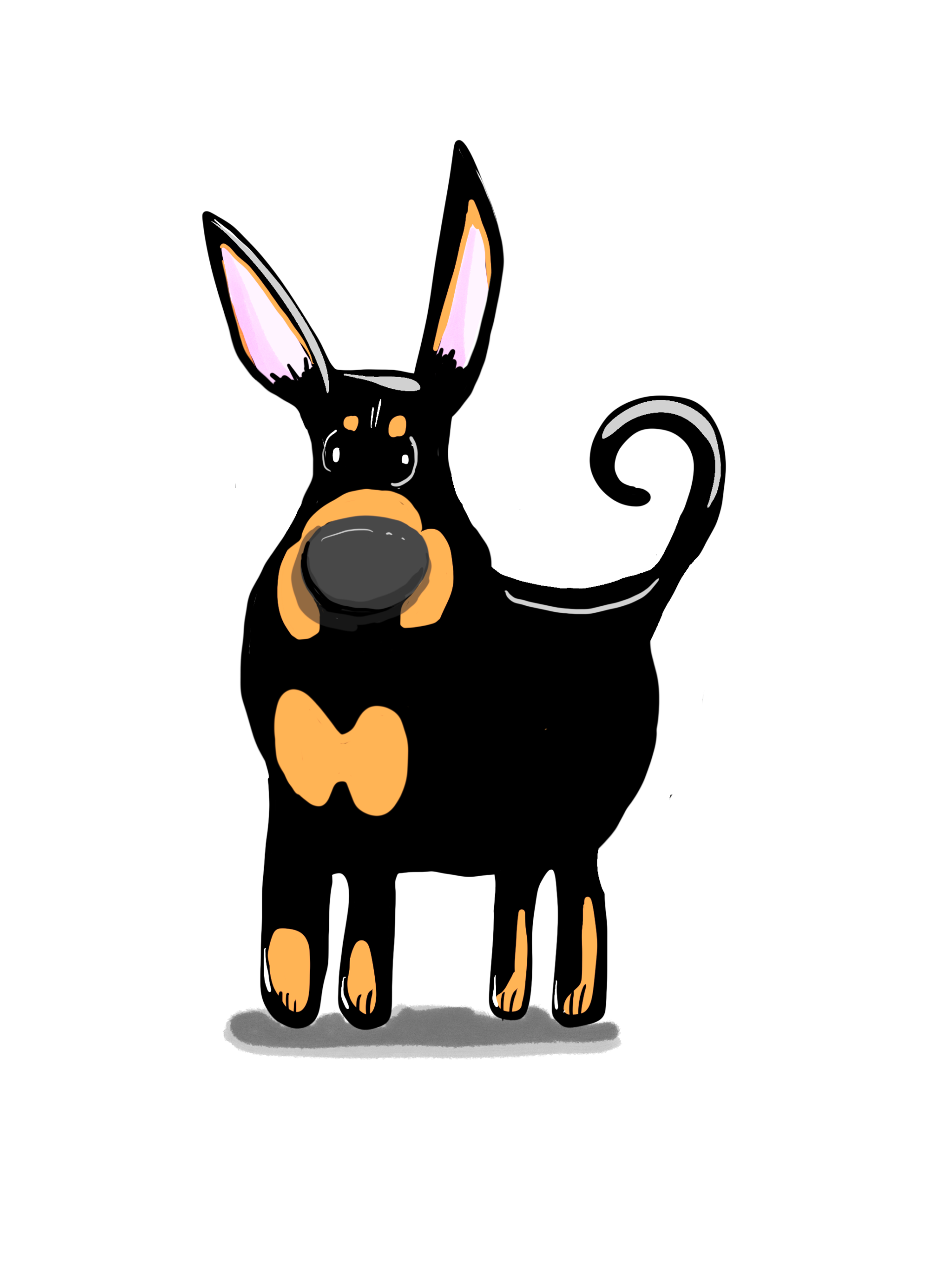 Cartoon Sticker of Doberman