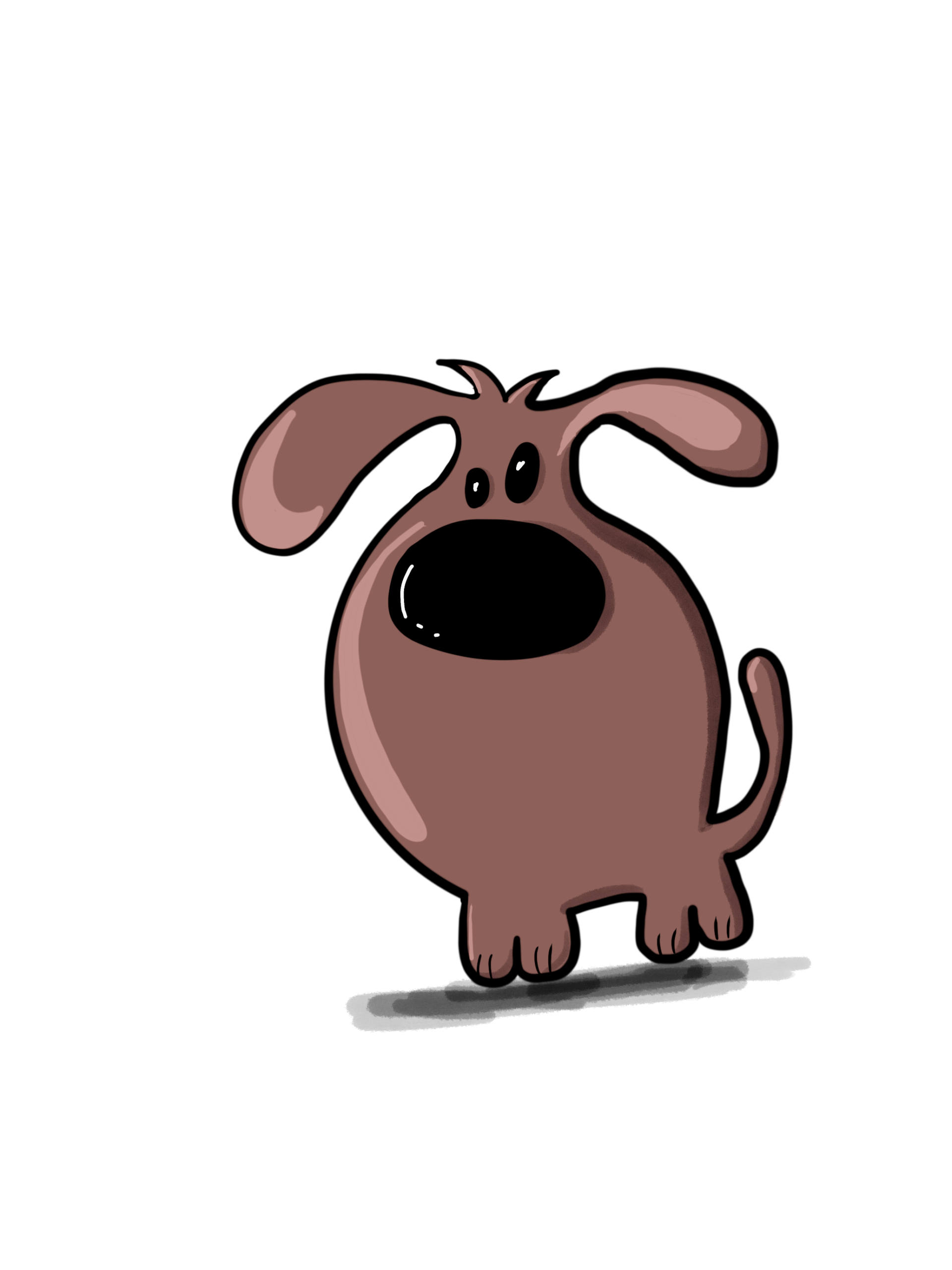Cartoon sticker of brown dog