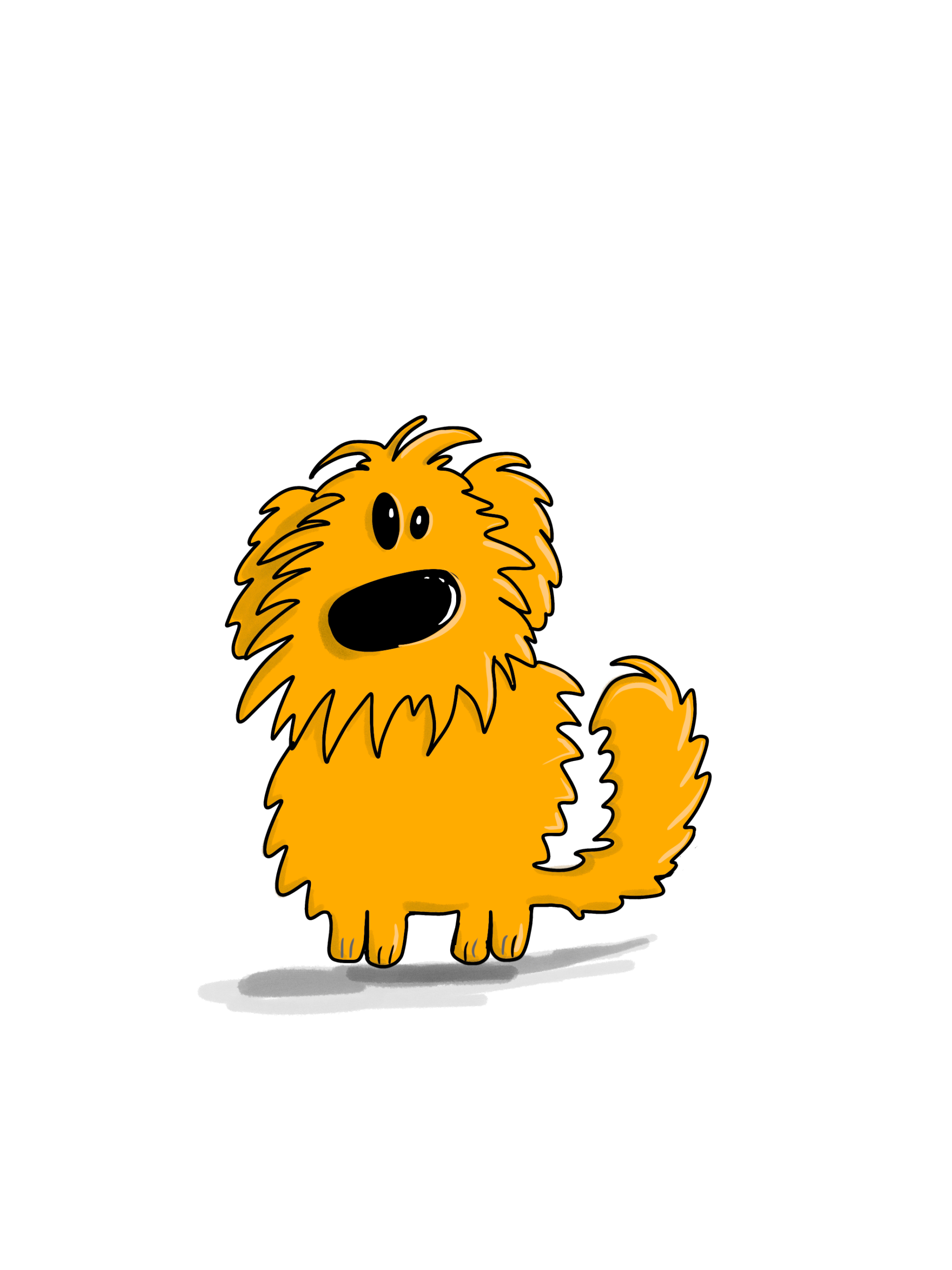 Cartoon Sticker of Goldendoodle