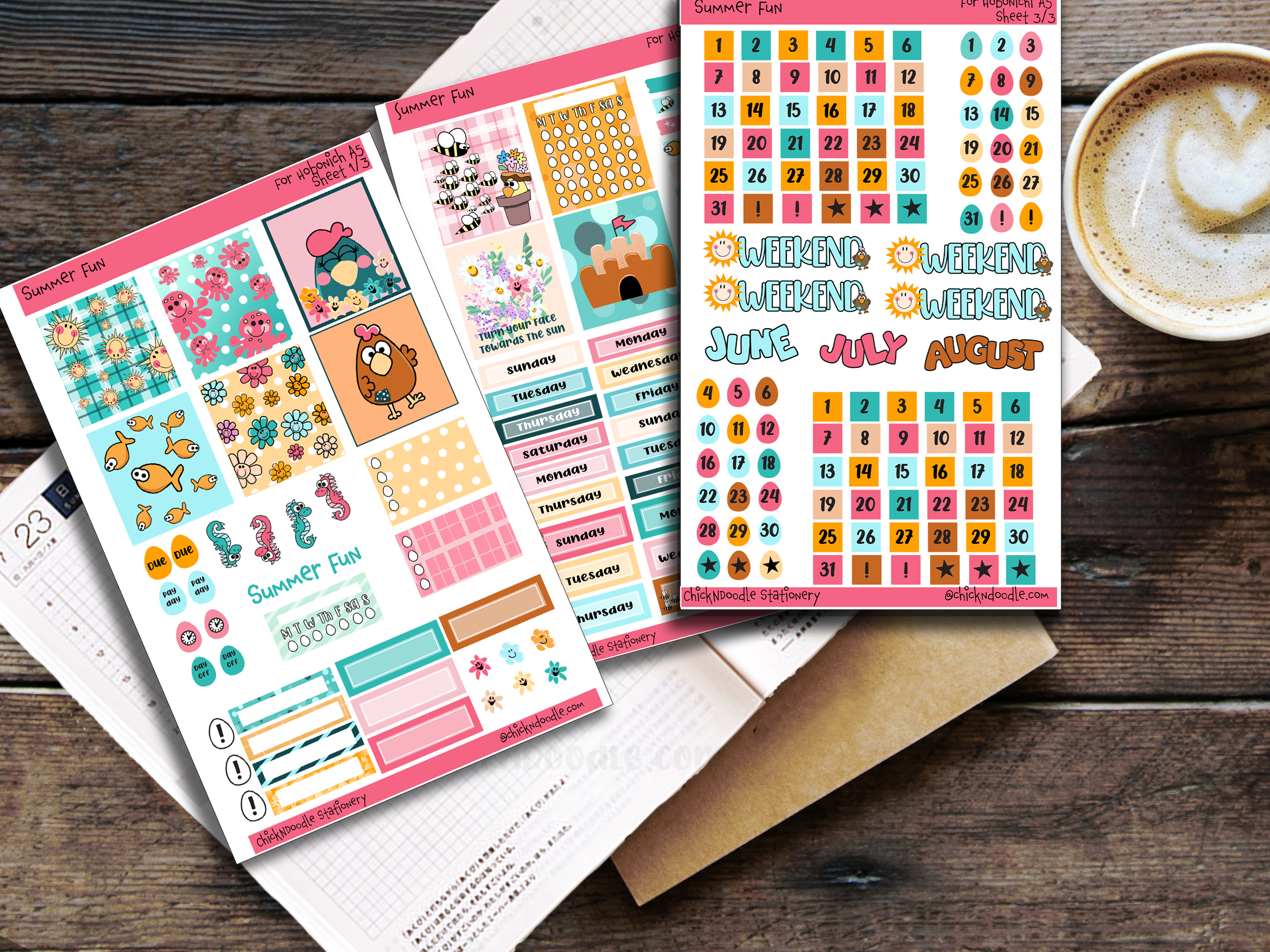 Summer Fun Stickers - A5 Medium