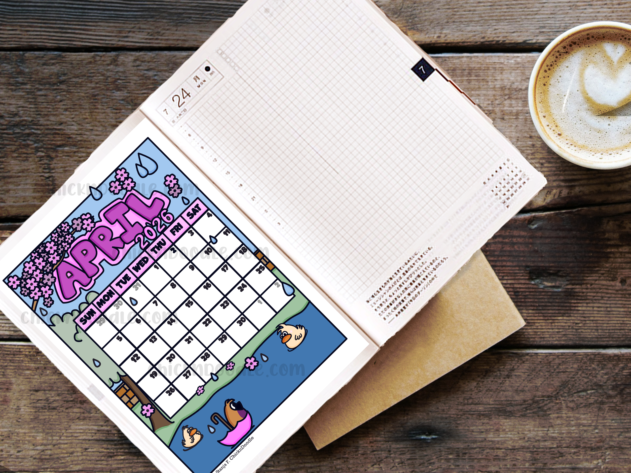 Monthly View Stickers for Journals and Planners