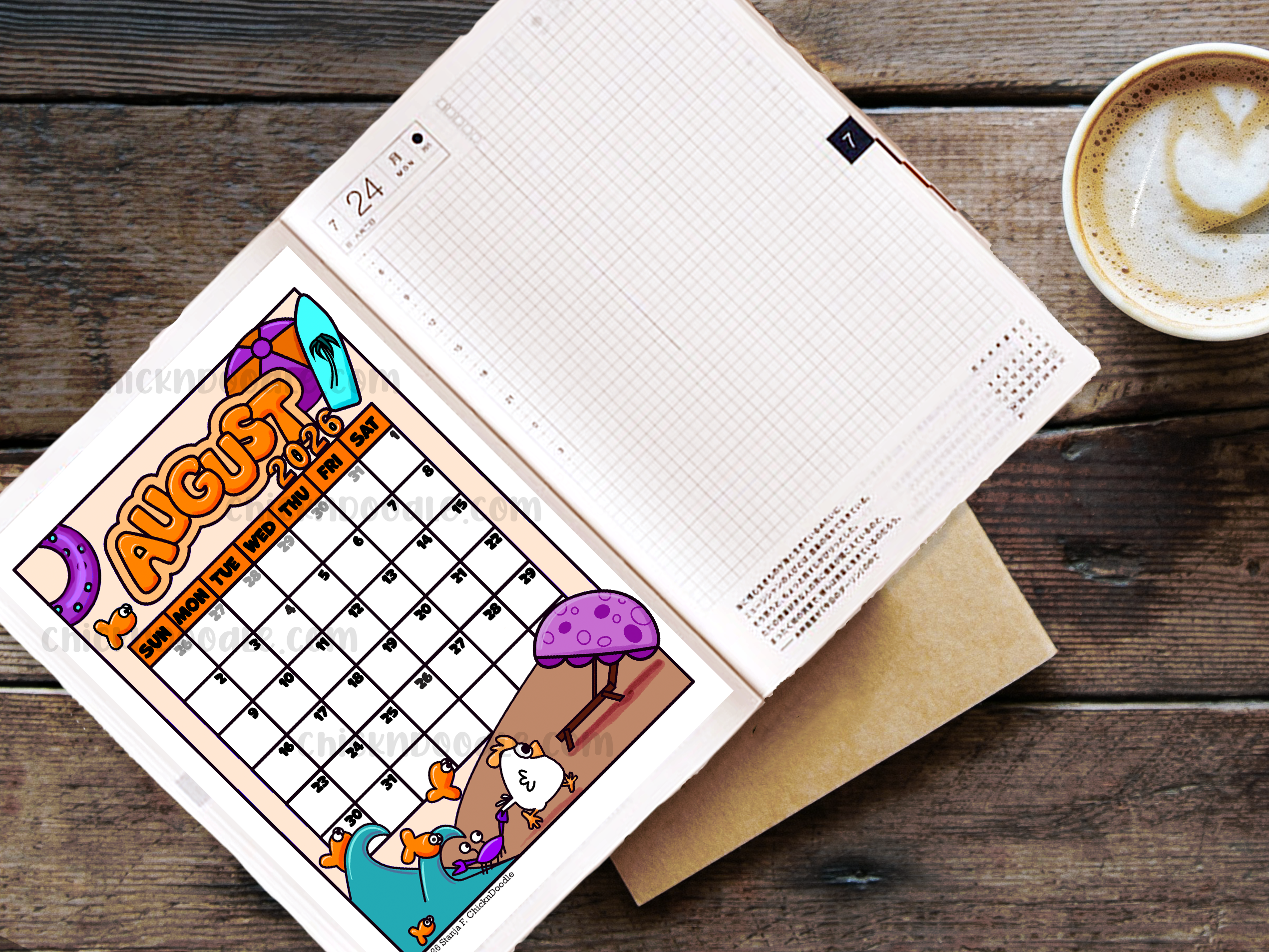 Monthly View Stickers for Journals and Planners