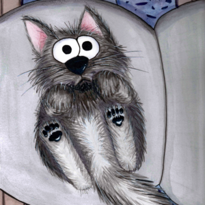 Original Mixed Media Painting Series "The Cat Stole My Seat" - Image 1