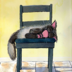 Original Mixed Media Painting Series "The Cat Stole My Seat" - Image 2