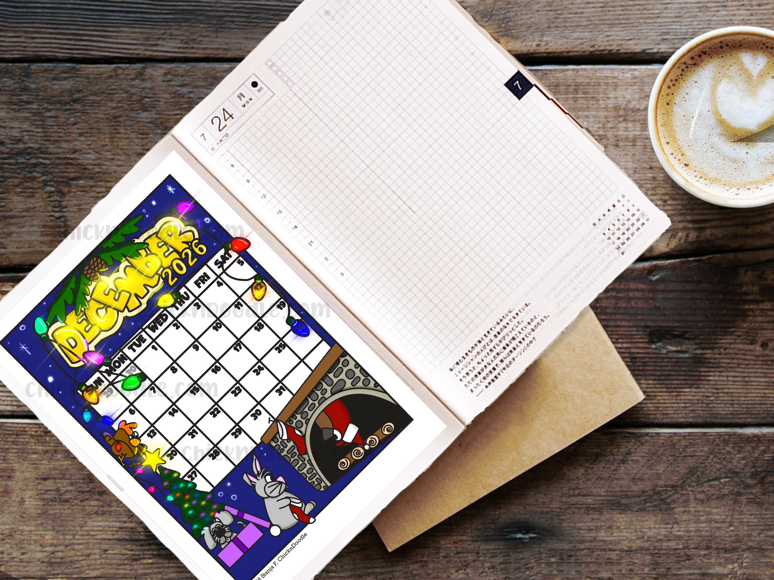 Monthly View Stickers for Journals and Planners