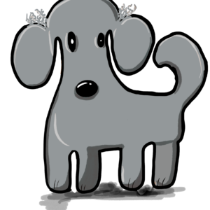 Grey Poodle Sticker