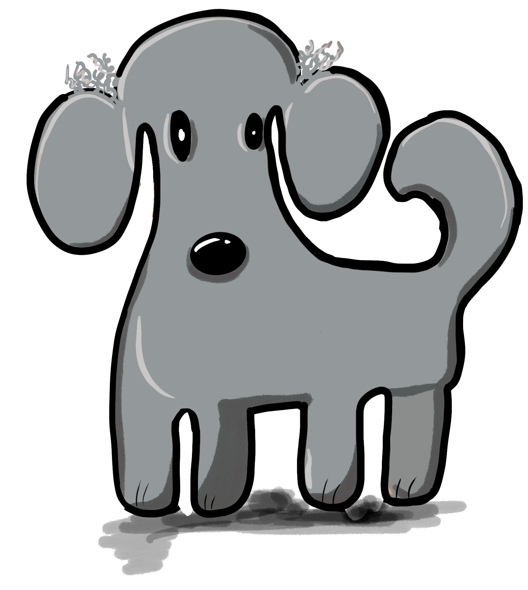 Grey Poodle Sticker