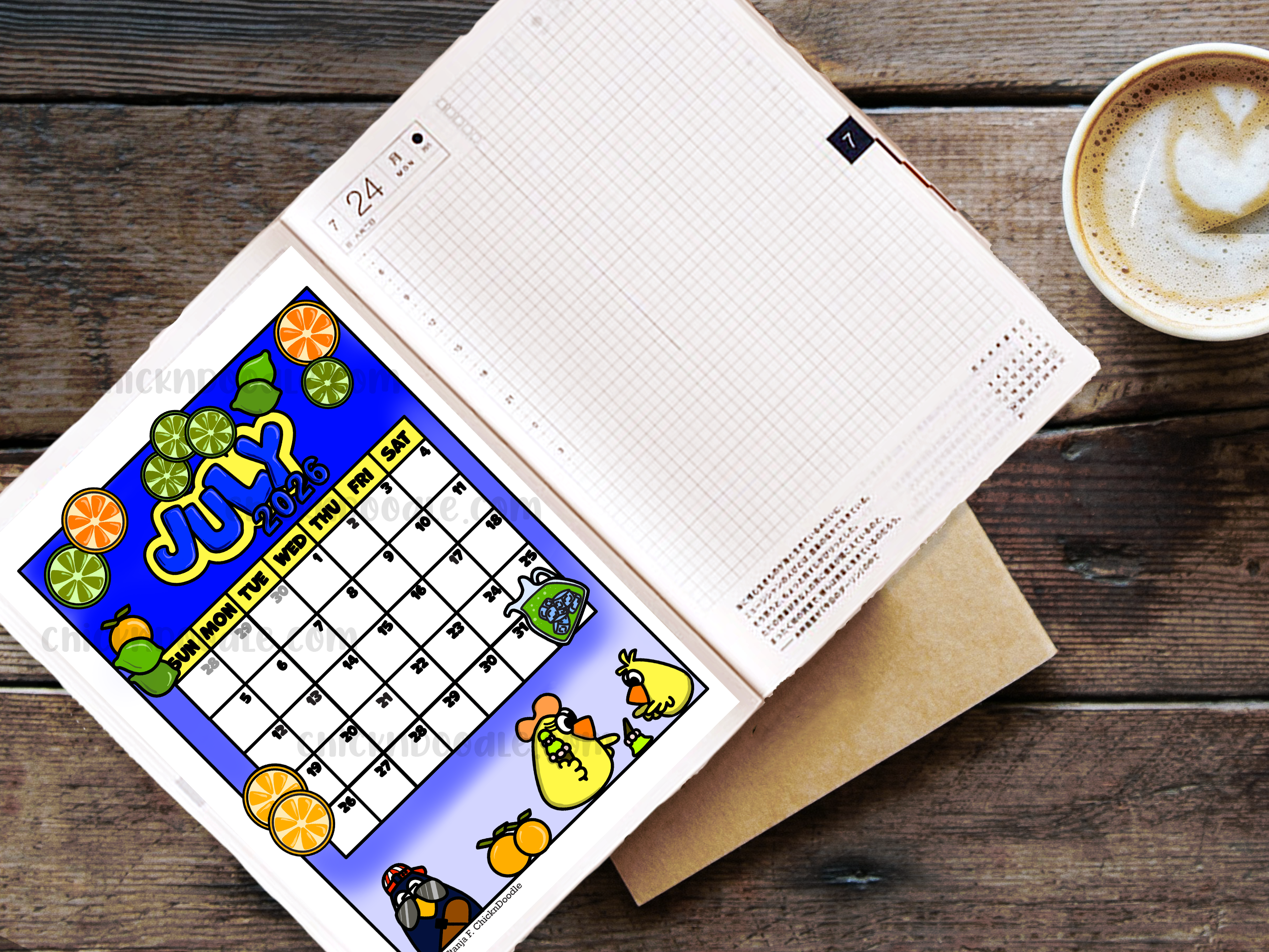 Monthly View Stickers for Journals and Planners