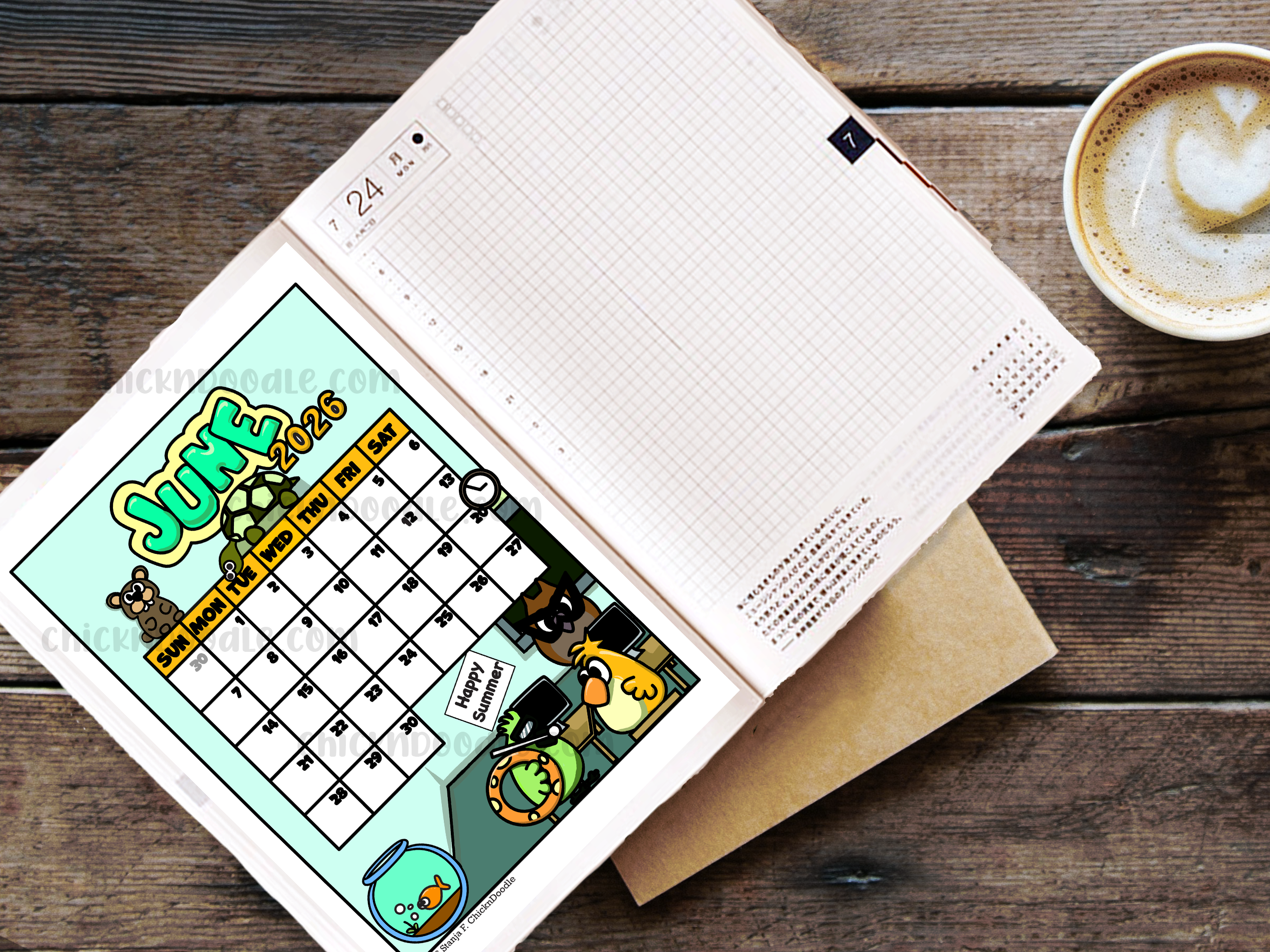 Monthly View Stickers for Journals and Planners