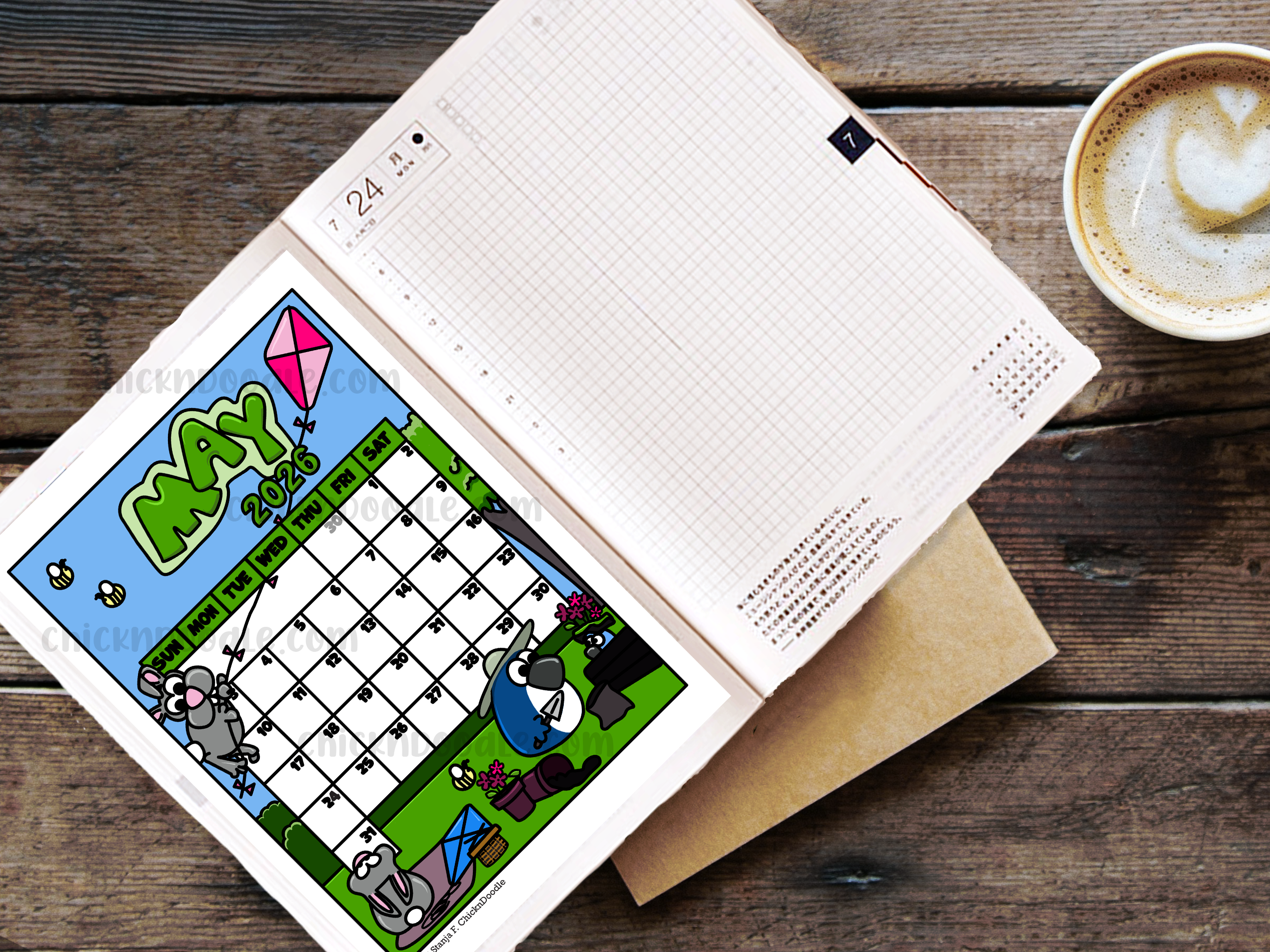 Monthly View Stickers for Journals and Planners