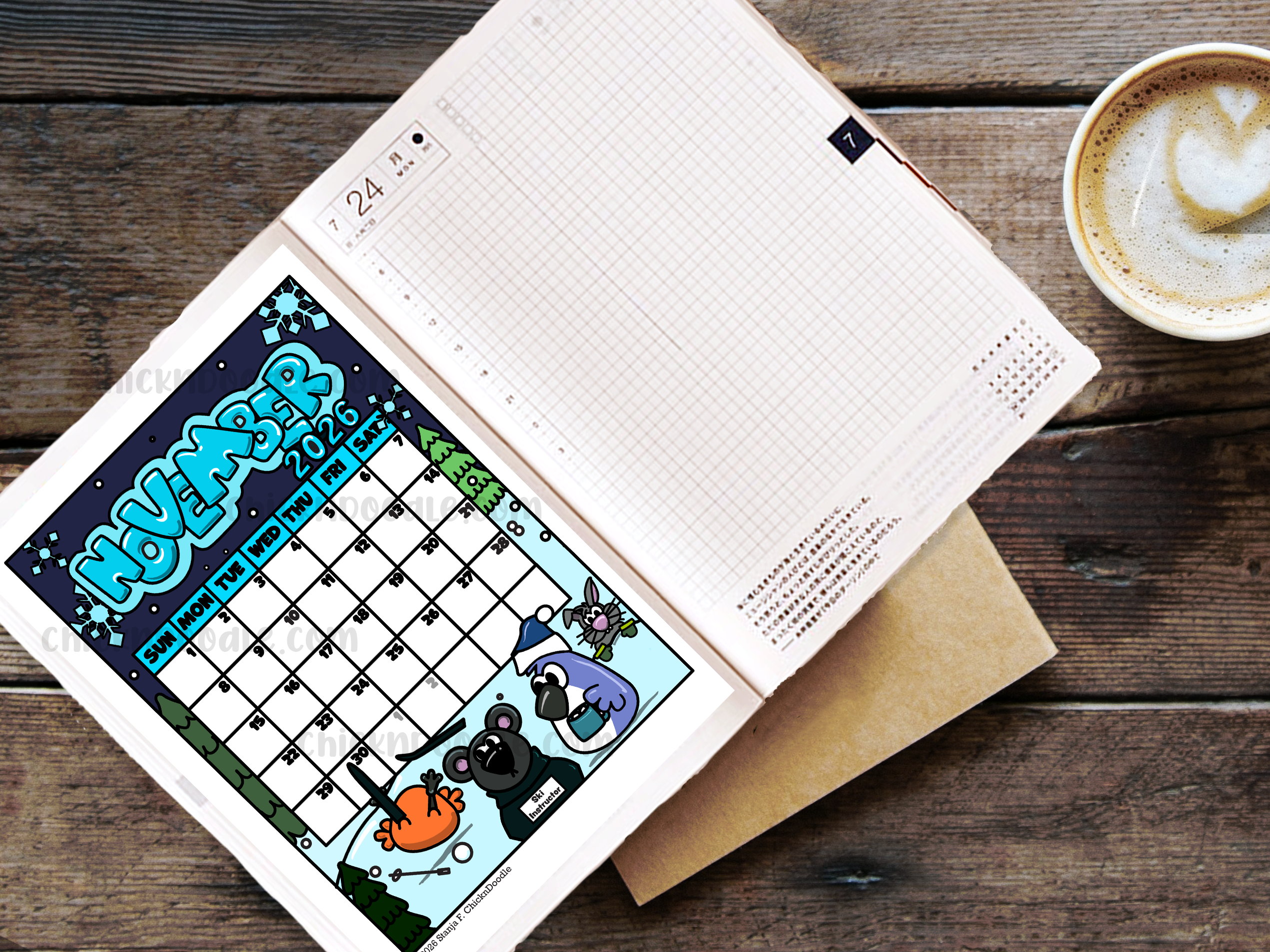 Monthly View Stickers for Journals and Planners
