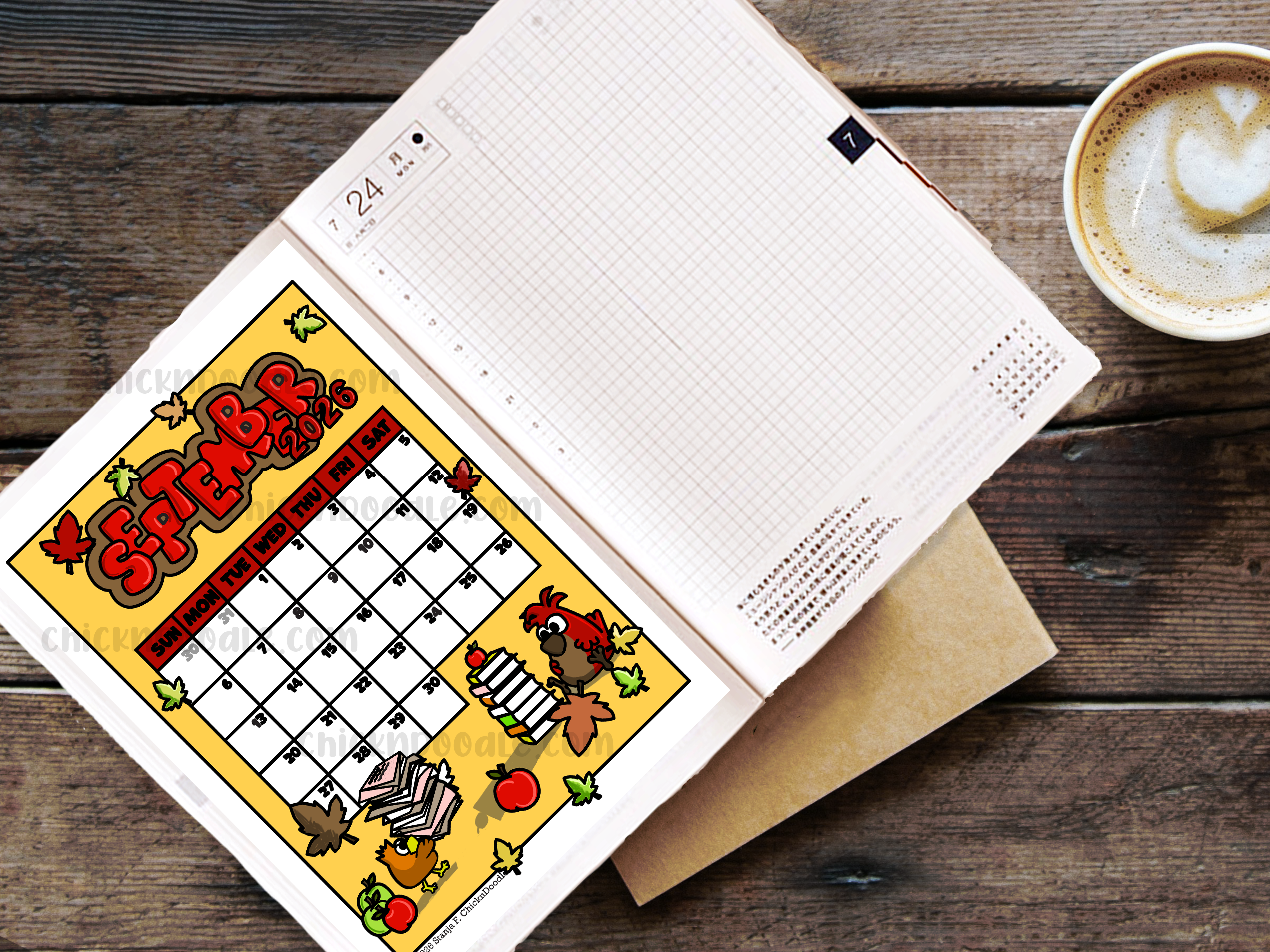 Monthly View Stickers for Journals and Planners