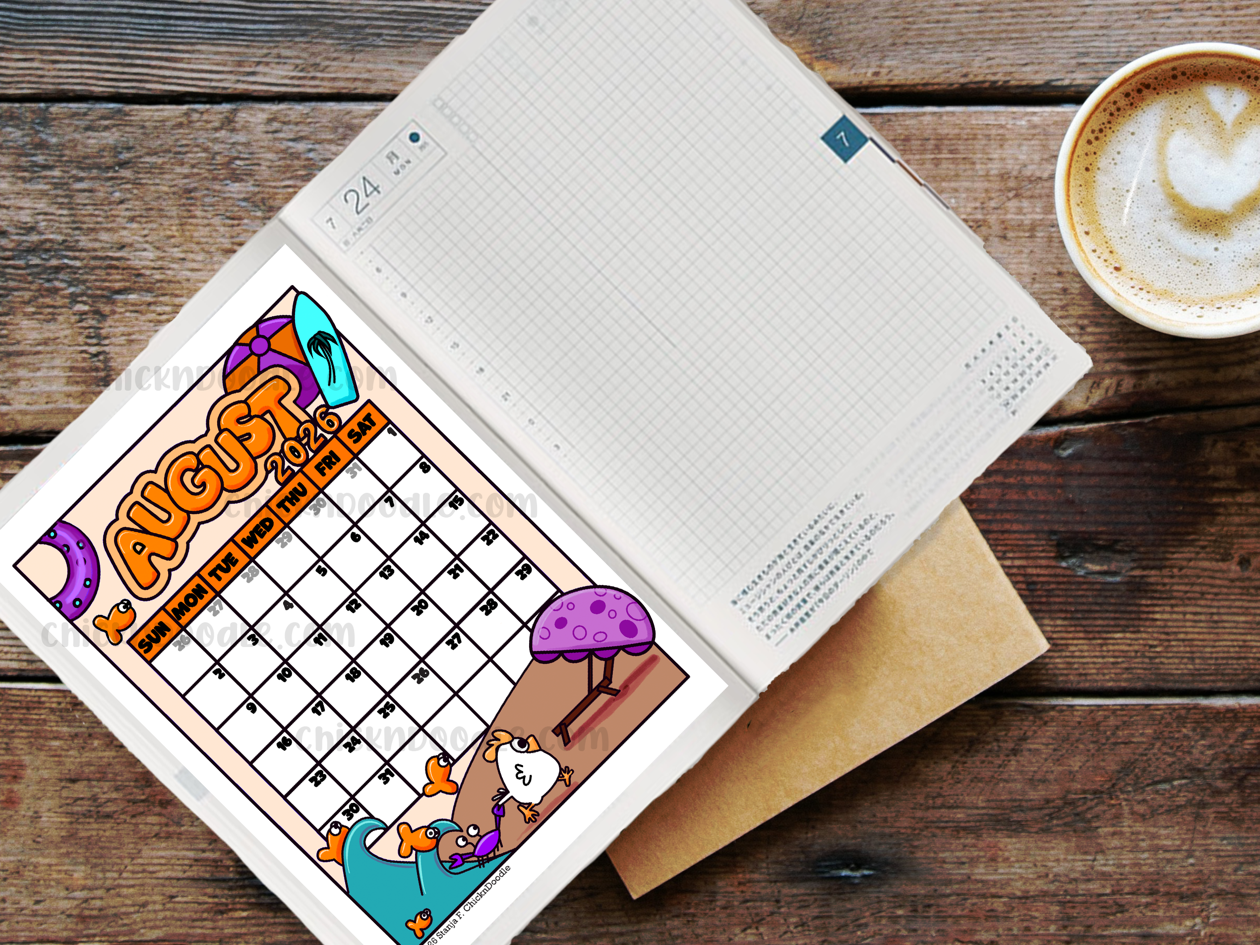 Monthly View Stickers for Journals and Planners