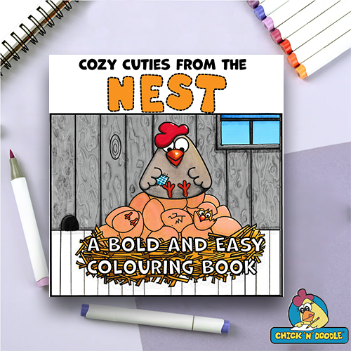 Color baby chicks playing pirates in cozy cardboard ship